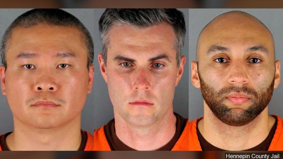 This photo shows former Minneapolis police officers Tou Thao, Thomas Lane and J. Alexander Kueng.