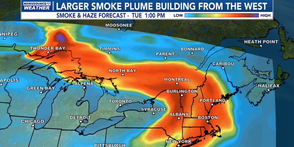 Wildfire Smoke Responsible for Air Quality Concerns Across Aroostook County Tuesday