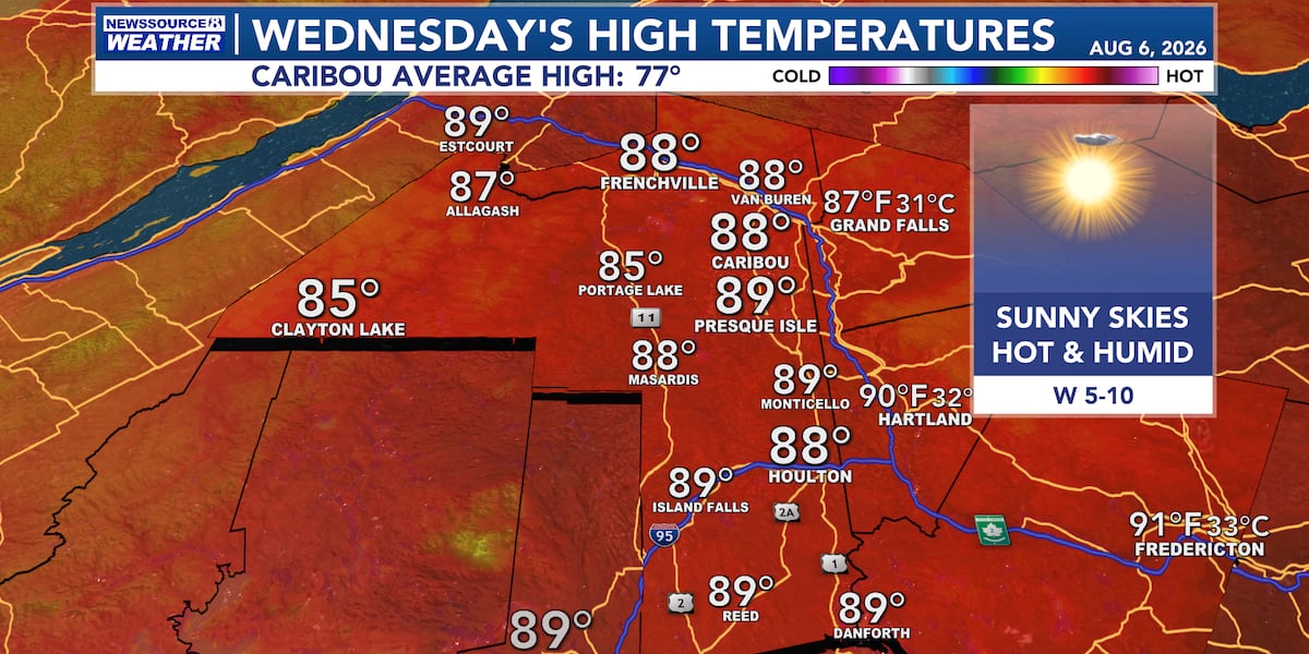 Sunny & Hot Weather Anticipated Tomorrow, with Summer Temperatures Lasting Through the End of the Week