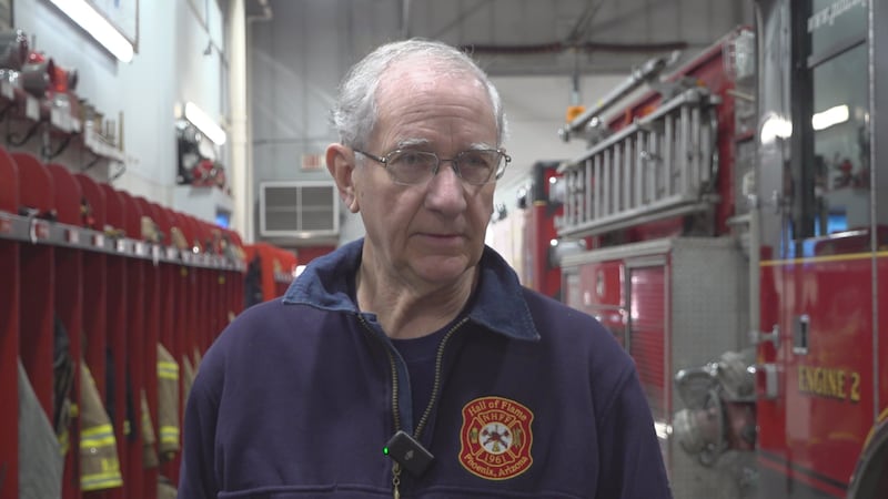 Former deputy chief, Peter Coffin, at the Fire Department 20 years after retirement